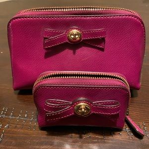 Magenta makeup bags